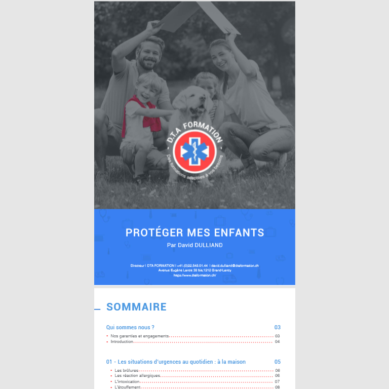 E-book DTA Formation Premiers secours pédiatriques